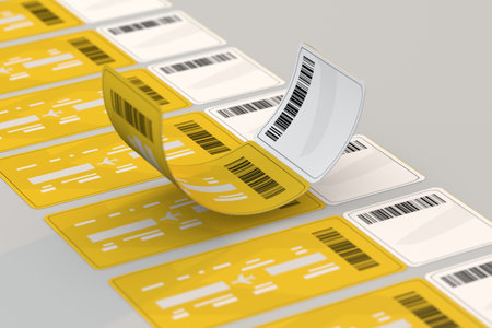 Ticket boarding pass a travel conceptの写真素材