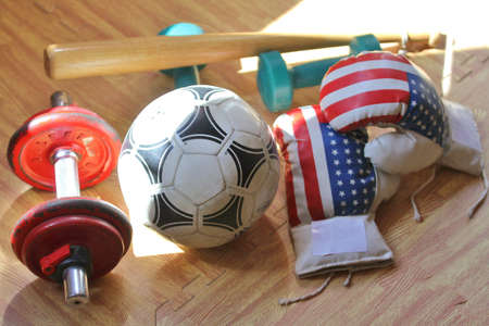 Objects related to the world of sports. Health careの写真素材