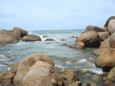 Awsome rock in the oceanの写真素材