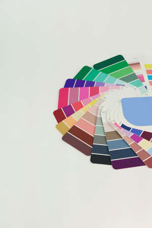 Color palette with combinations in light and dark tones. Light summer colors. White background and selective focus.の写真素材