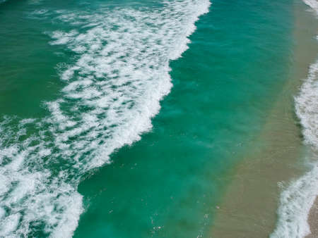 Aerial view of Praia da Reserva, Barra da Tijuca, Rio de Janeiro. Reserve Beach. Drone photo. Sunny...
