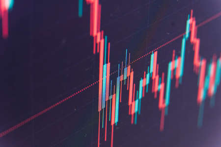 Financial stock market graph. Stock Exchange. Selective focus.