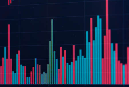 Financial stock market graph. Stock Exchange. Selective focus.