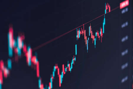 Financial stock market graph. Stock Exchange. Selective focus.の写真素材