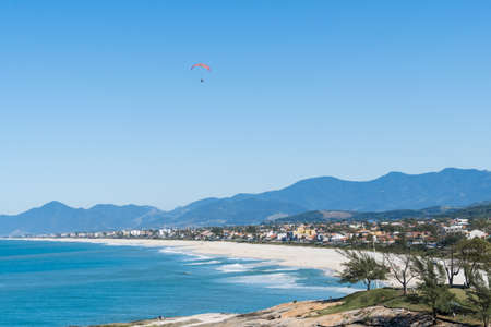 Sunny Day at Saquarema Beach in Rio de Janeiro, Brazil. Famous for waves and surfing.の写真素材
