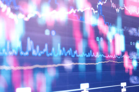 Financial stock market graph. Stock Exchange. Selective focus.