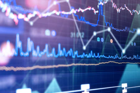 Financial stock market graph. Stock Exchange. Selective focus.