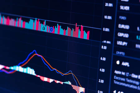 Financial stock market graph. Stock Exchange. Selective focus.の写真素材