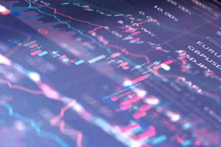 Financial stock market graph. Stock Exchange. Selective focus.の写真素材