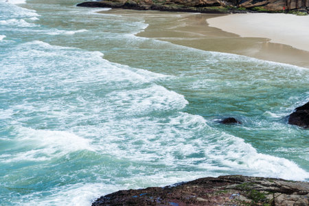 Joatinga Beach, a paradise in Rio de Janeiro, Brazil. Sunny day in the morning. Emerald green sea...
