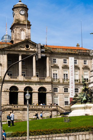Stock Exchange Palace, Porto Commercial Association. At the Infante Dom Henrique Square, in the historic centre of Porto, Portugal. Porto, Portugal, May 9 2024.の写真素材