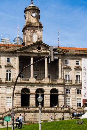 Stock Exchange Palace, Porto Commercial Association. At the Infante Dom Henrique Square, in the historic centre of Porto, Portugal. Porto, Portugal, May 9 2024.の写真素材