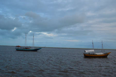 Boats in the calm sea of â€‹â€‹Porto Seguro, Bahia - Brazil