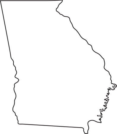 Outer map border of Georgia blank outline american stateのイラスト素材