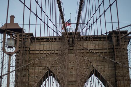 Brooklyn Bridge from Insideの写真素材