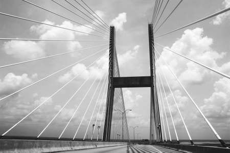 Lines on bridgeの写真素材
