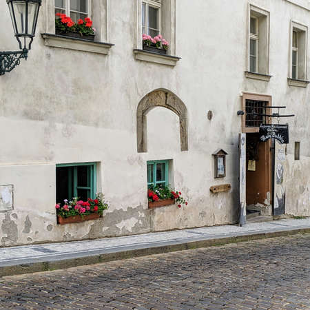 Old shop in the center of Pragueの写真素材