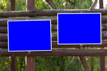 Blank banners/information boards in the parkの写真素材
