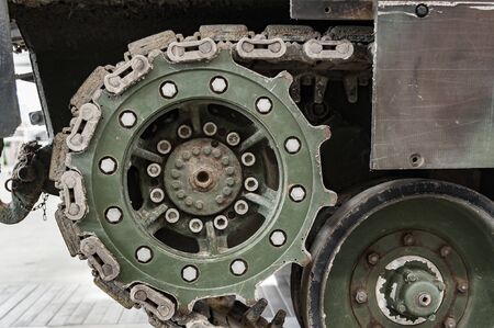 Closeup of tank caterpillarの写真素材