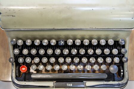 Closeup of the old typewriter