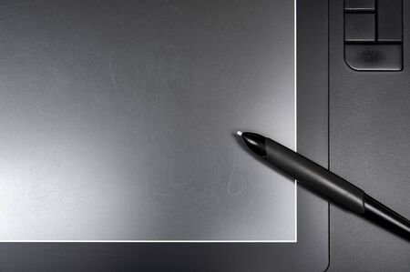 Closeup of graphic tablet with pen