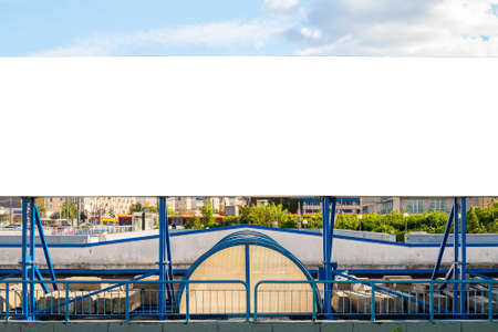 Wide advertising billboard in downtownの写真素材