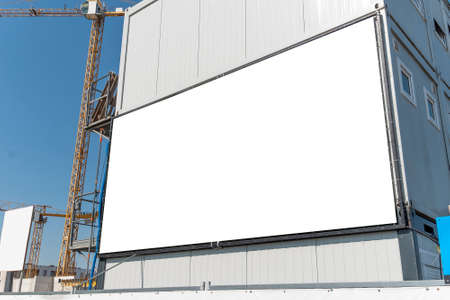 Advertising billboard mock-up on the concstruction site