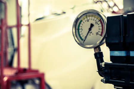 Close-up of the pressure gaugeの写真素材