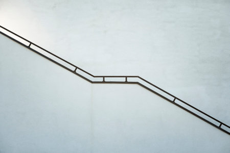 Stair railings in the modern buildingの写真素材