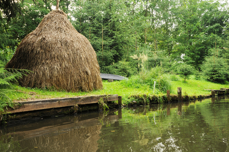 Haystacks in Spreewaldの写真素材