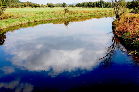 Reflection in the river rain