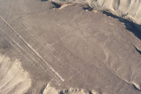 Aerial Photo of the Hummingbird - Nazca Lines, Peruの写真素材