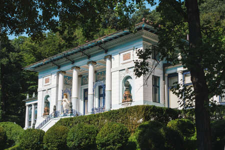 Vienna, Austria - August 8 2020: Otto Wagner Villa with Ernst Fuchs Museum, an Art Nouveau Building, also called Ben Tieber Villa.のeditorial素材
