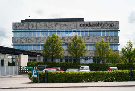 Amstetten, Austria - May 14 2021: Umdasch Group Headquarter or HQ, the parent company controlling Doka, Umdasch Group Ventures and umdasch The Store Makers.のeditorial素材
