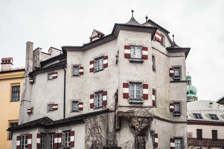 Innsbruck, Tyrol, Austria - February 8 2021: Ottoburg Restaurant in a Late Gothic Tower House in the Old Town of Innsbruck, Tyrol, Austriaのeditorial素材
