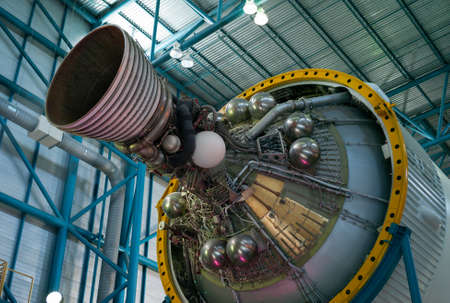 Cape Canaveral, Florida, United States - July 21 2021: Saturn V Moon Rocket Third Stage Engine Exhaust of the Apollo Program Spacecraft.のeditorial素材