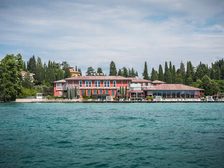 Sirmione, Italy - August 7 2021: Terme di Sirmione Aquaria Thermal Spa and Bath Exteriorのeditorial素材