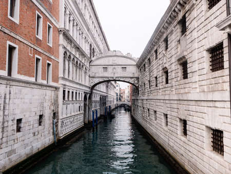 Bridge of Sighs or Ponte dei Sospiri at the Doges Palace in Venice, Italyのeditorial素材