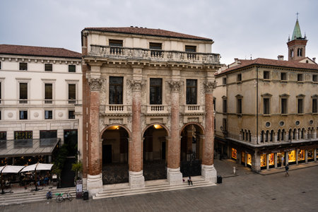 Vicenza, Italy - August 12 2022: Loggia del Capitaniato Palace on the Piazza dei Signori Squareのeditorial素材