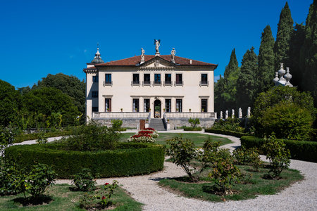 Vicenza, Italy - August 13 2022: Villa Valmarana ai Nani with Garden and Park in Vicenza, Italyのeditorial素材