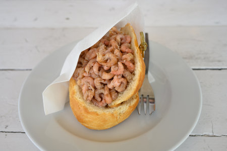 Sandwich with North Sea Crab Hamburg Styleの写真素材