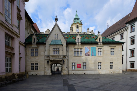Bratislava, Slovakia - May 25 2024: Pawera House or Pawerov Dom of the Bratislava Old City Hall Stara Radnica with Museumのeditorial素材