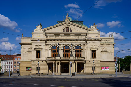 Plzen, Czech Republic - August 16 2024: JK Tyl Theatre Divadlo Josefa Kajetana Tyla Neo-renaissance Building in Pilsen.のeditorial素材