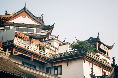 Shanghai's famous traditional architecture. Buddhist Temple built in the traditional Chinese styleのeditorial素材