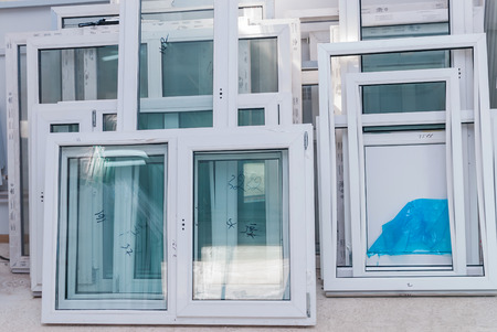 PVC Window and Door Production, Window manufacturer, Factory Interriorの写真素材