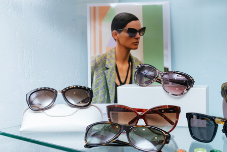Modern fashion sunglasses for saleの写真素材
