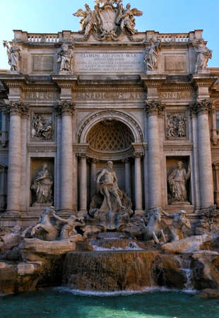 The Fontana di Trevi or Trevi Fountain. the fountain in Rome, Italy. It is the largest Baroque fountain in the city and the most beautiful in the world.のeditorial素材