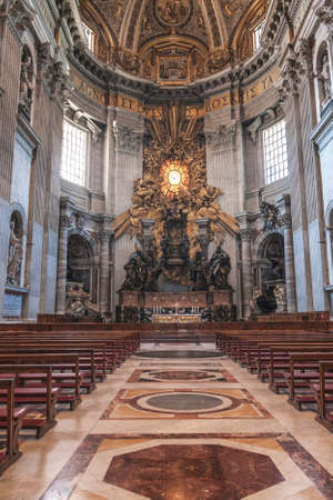 Rome, Italy - June 20, 2011: Apse at Saint Peter's Basilica with the Chair of Saint Peter in the centerのeditorial素材