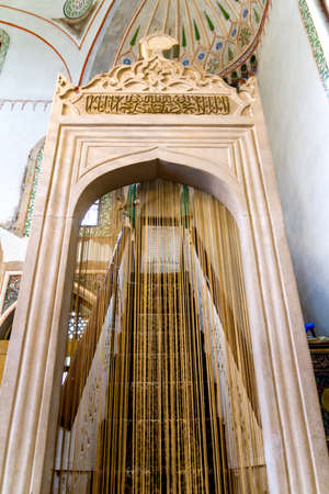 SARAJEVO / BOSNIA AND HERZEGOVINA - September 2, 2018: Interior details of the main entrance of Ali Pasha mosque in Sarajevo.のeditorial素材