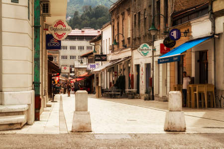 SARAJEVO / BOSNIA AND HERZEGOVINA - September 2, 2018:  Sarajevo street in center of city.のeditorial素材